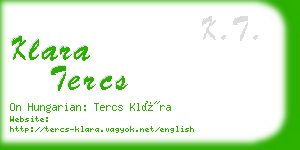 klara tercs business card